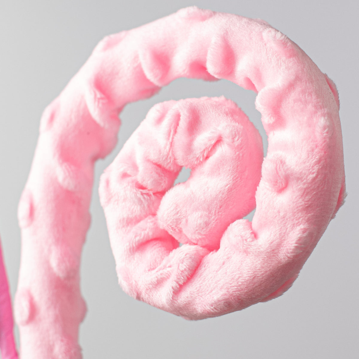 28" Swiss Dot Faux Fur Curly Spray: Pink Lifestyle Photo