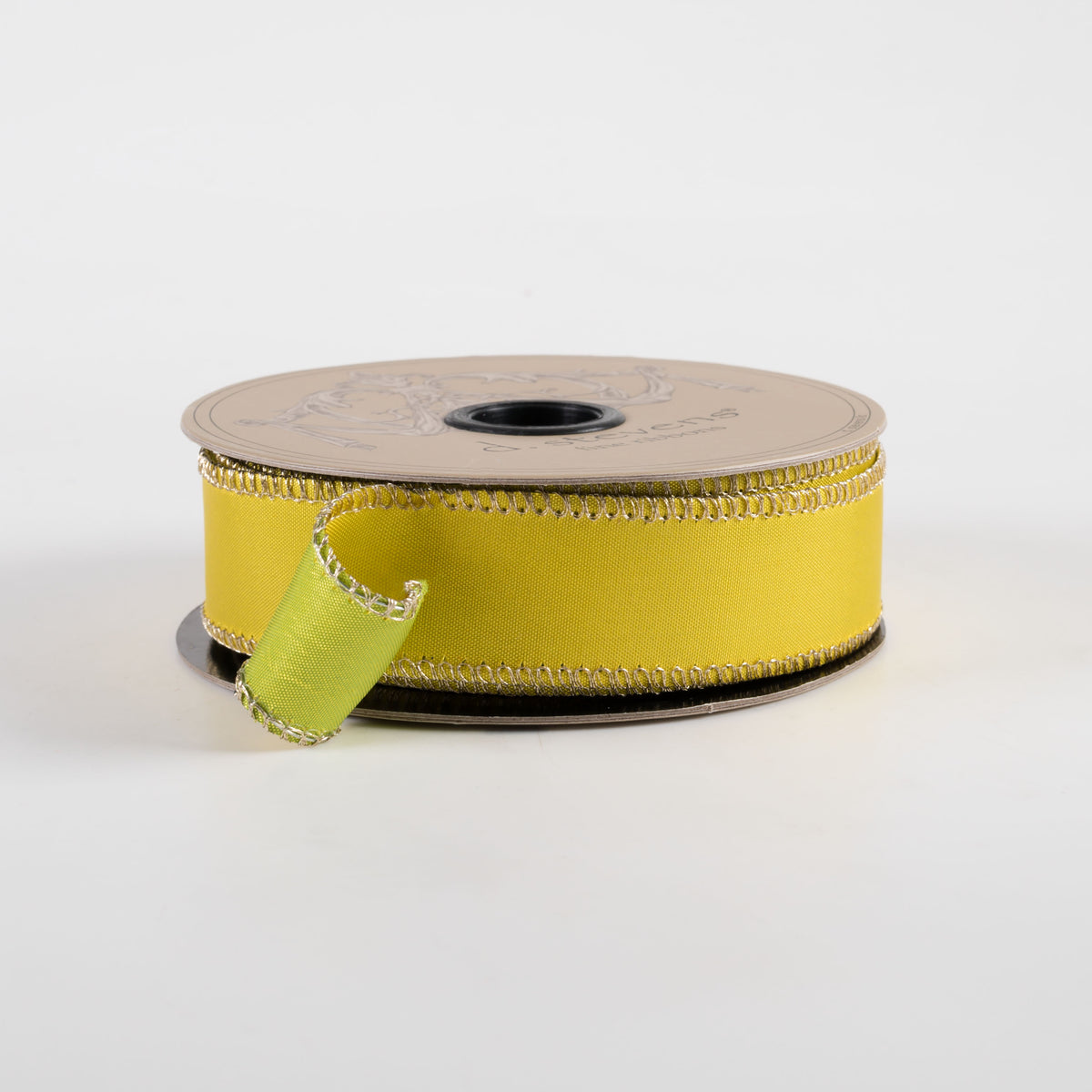 [D Stevens] 1" Taffeta Double Sided Ribbon: Yellow & Apple Green (10 Yards) Item Number: 09-3933