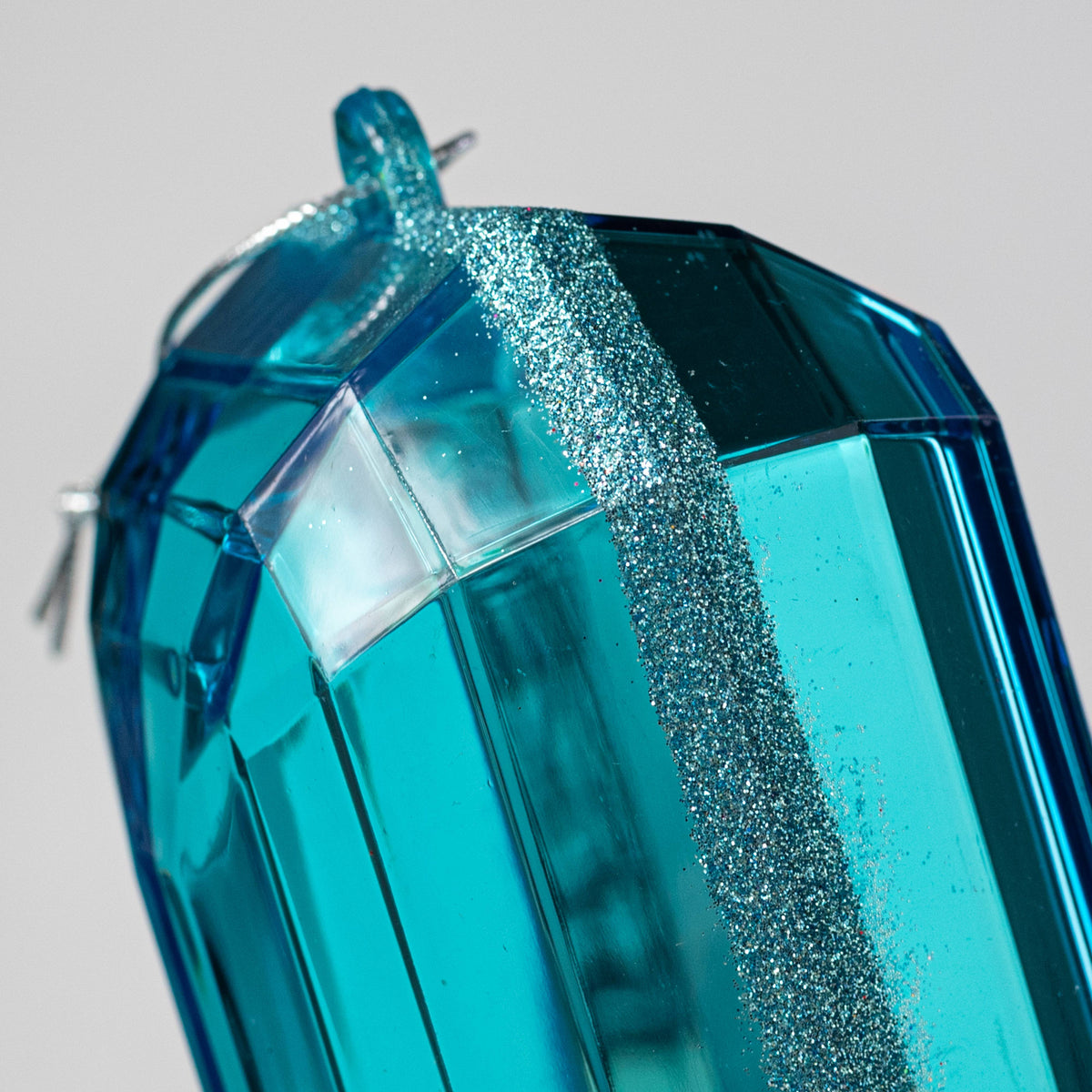 7.75" Tall Jewel Gem Ornament: Aqua Blue detail photo 3
