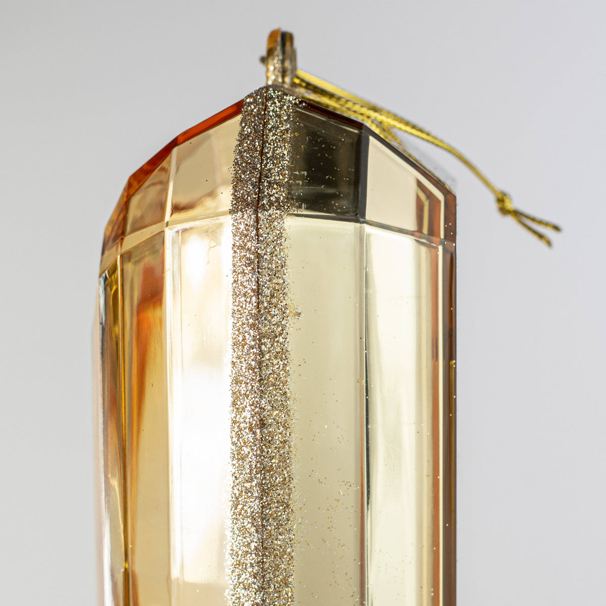 7.75" Tall Jewel Gem Ornament: Champagne Gold detail photo 3