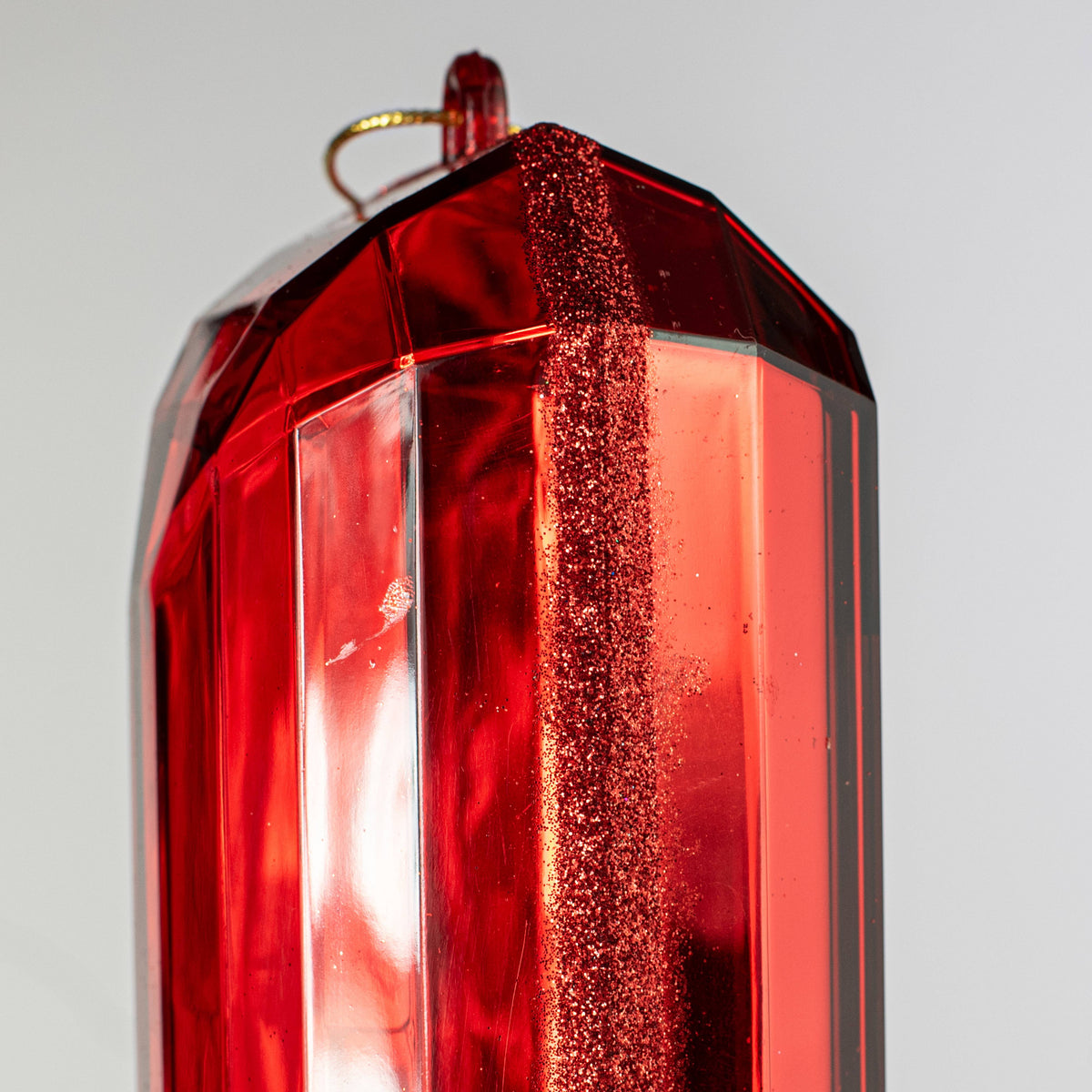 7.75" Tall Jewel Gem Ornament: Red detail photo 3