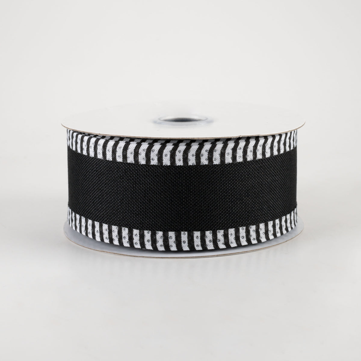 1.5" Thin Stripe Edge Ribbon: Black (10 Yards)