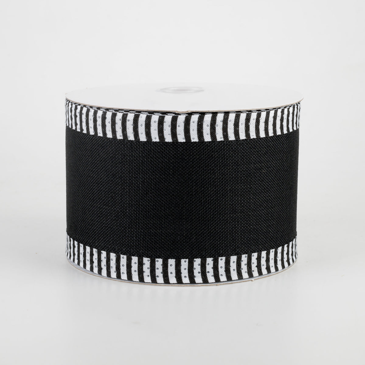 2.5" Thin Stripe Edge Ribbon: Black (10 Yards)