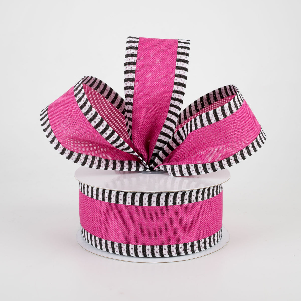 1.5" Thin Stripe Edge Ribbon: Fuchsia (10 Yards) Lifestyle Photo
