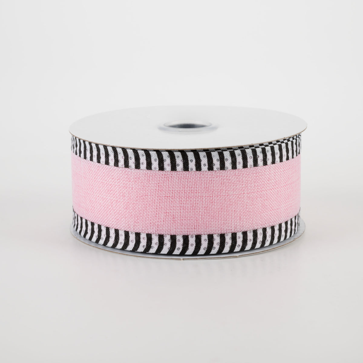 1.5" Thin Stripe Edge Ribbon: Light Pink (10 Yards)