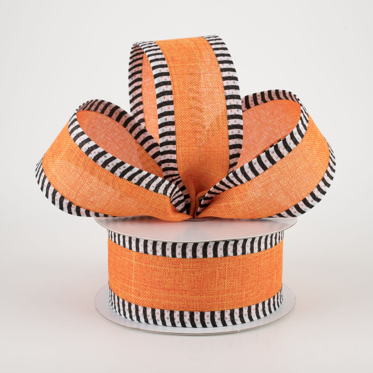 1.5" Thin Stripe Edge Ribbon: Orange (10 Yards) Lifestyle Photo