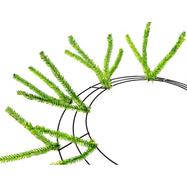 15-24" Tinsel Work Wreath Form: Metallic Lime Green detail photo 3
