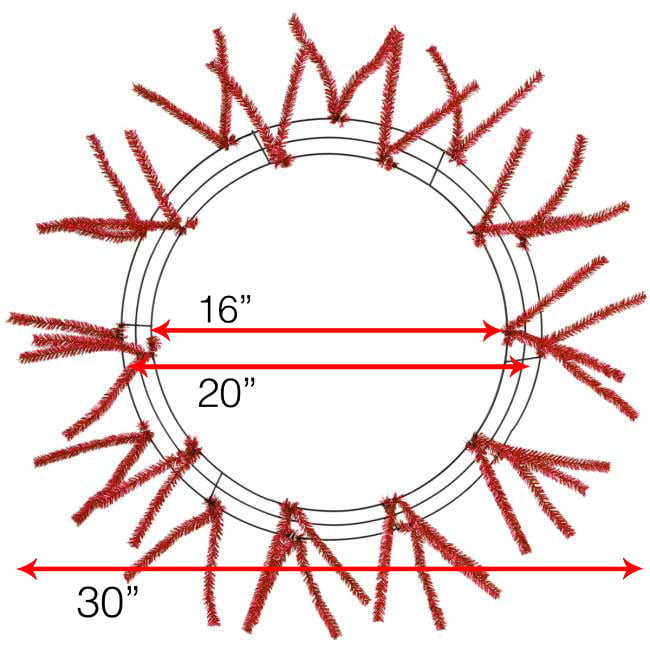 20-30" Tinsel Work Wreath Form: Red Lifestyle Photo