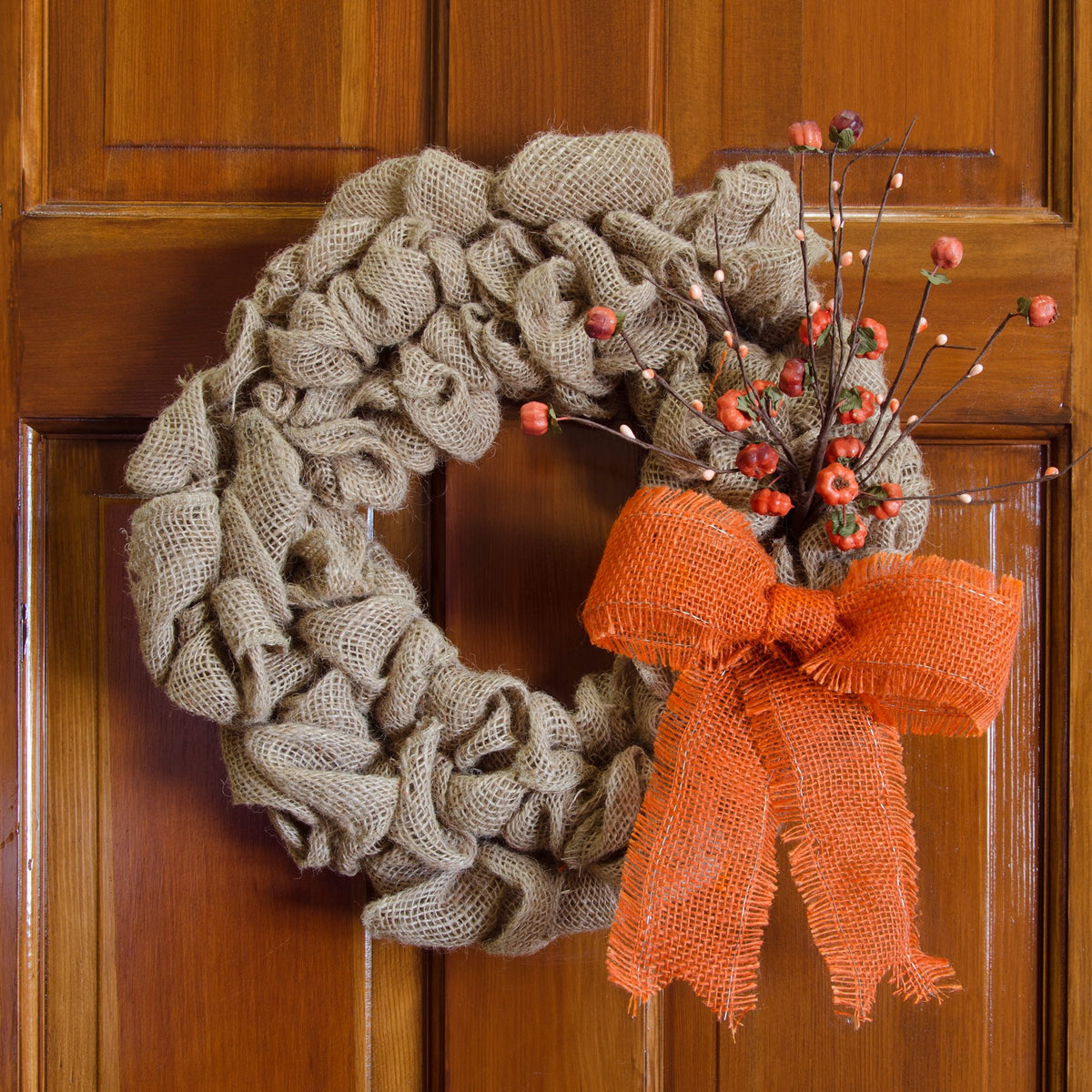 12" Tiny Pumpkin Floral Spray detail photo 3