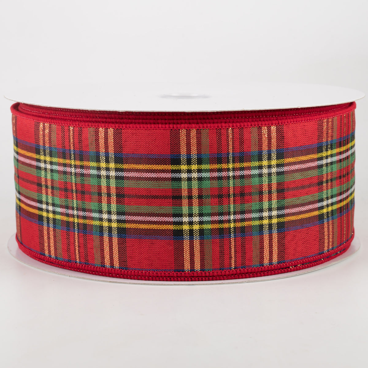 2.5" Traditional Red Tartan Plaid Ribbon (50 Yards)