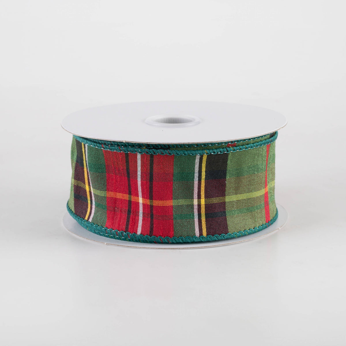 1.5" Traditional Tartan Plaid Ribbon: Emerald, Red, Black (10 Yards) Item Number: 71445-09-17