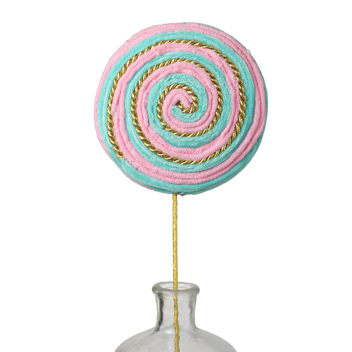 20" Twirl Lollipop Pick: Pink, Blue & Gold Item Number: 85903PKBL
