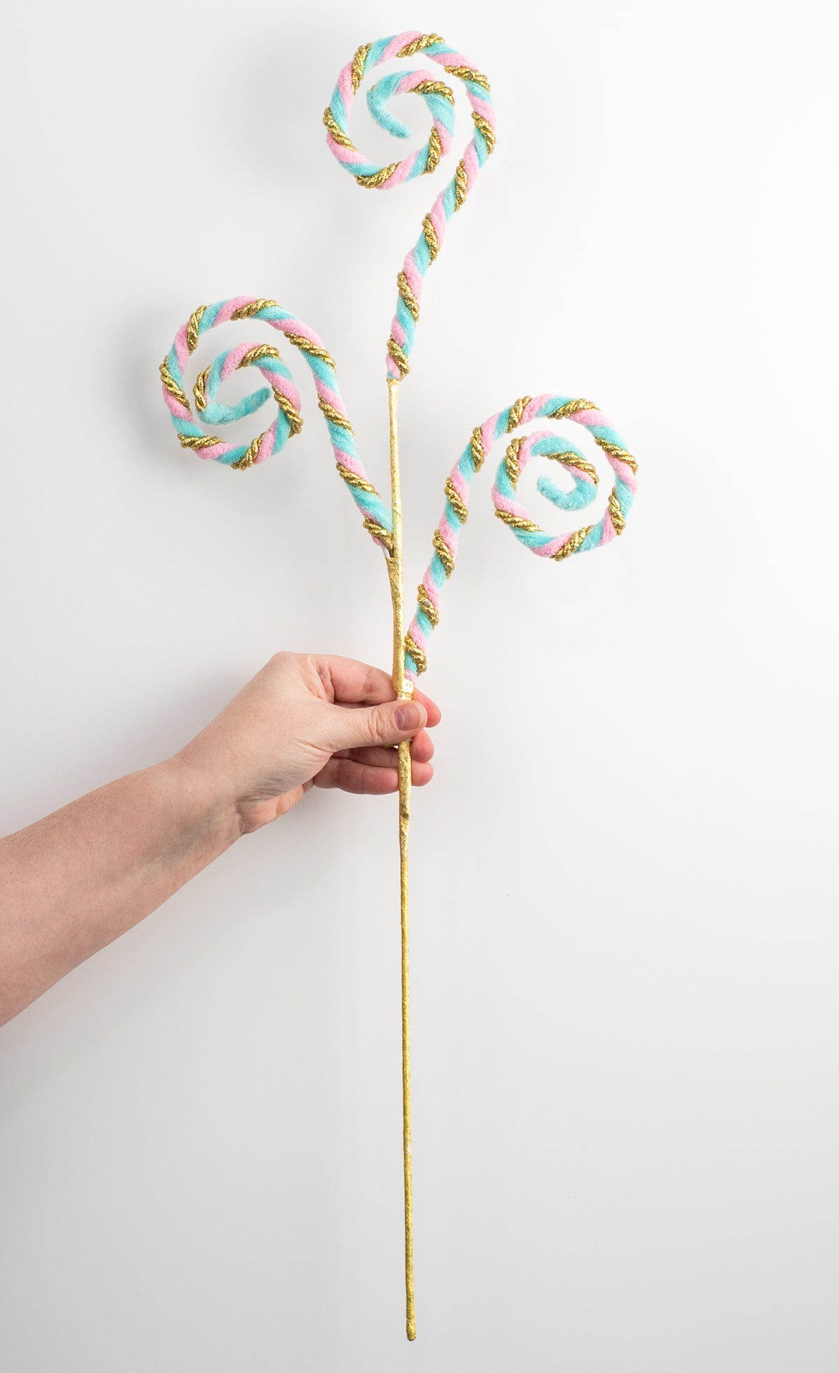 28" Twirl Spiral Curls Spray: Pink, Blue & Gold detail photo 3