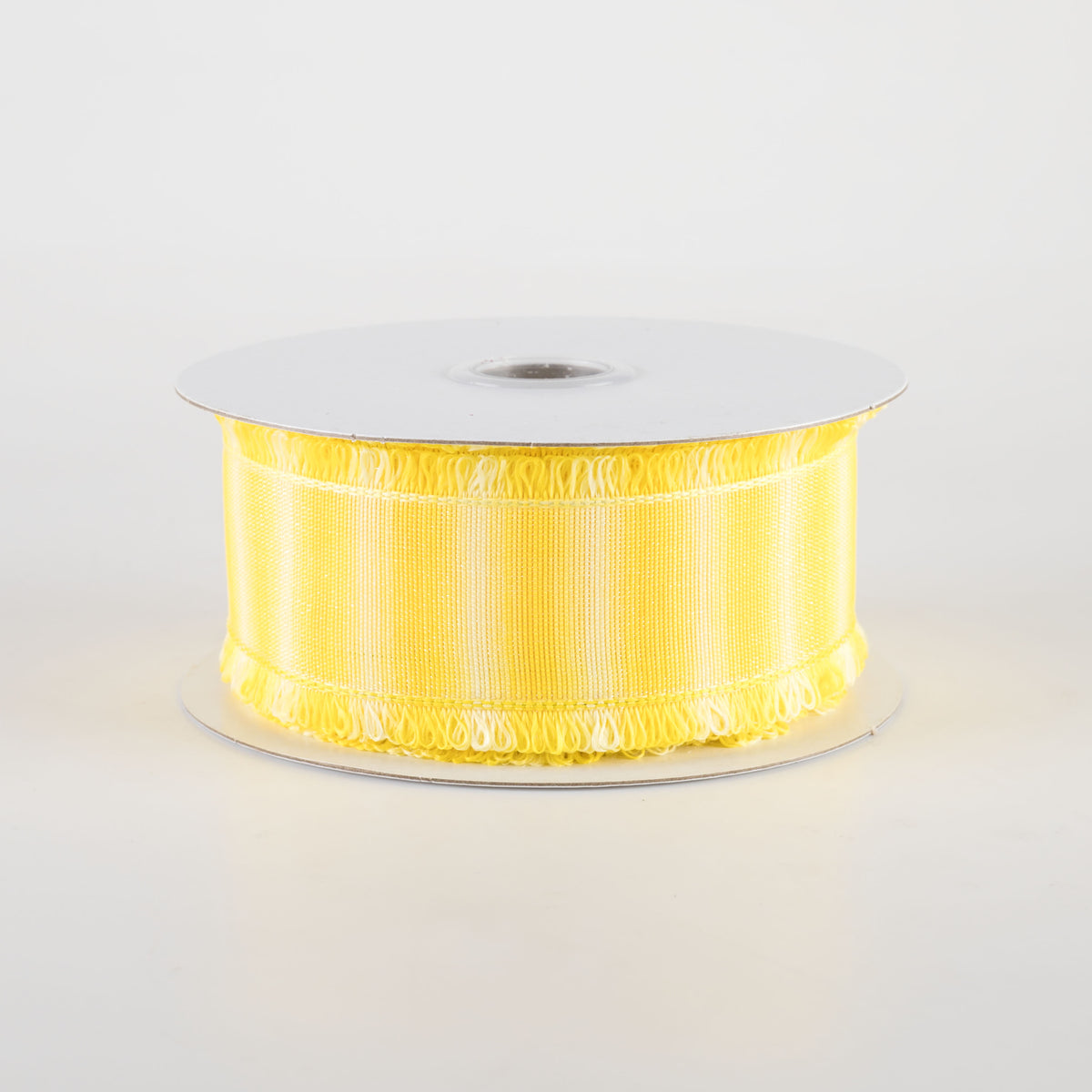 1.5" Two-Tone Fuzzy Edge Ribbon: Yellow (10 Yards)