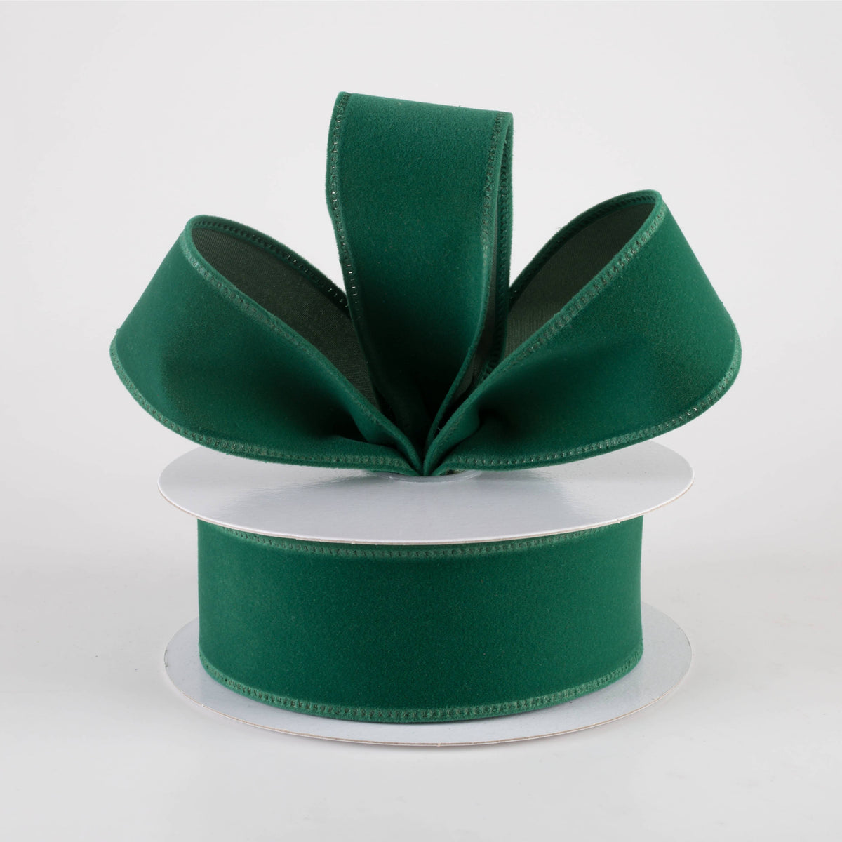 1.5" Value Velvet Ribbon: Emerald Green (10 Yards) Lifestyle Photo