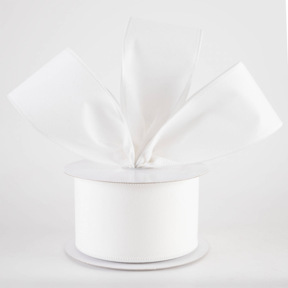 2.5" Value Velvet Ribbon: White (10 Yards) Lifestyle Photo