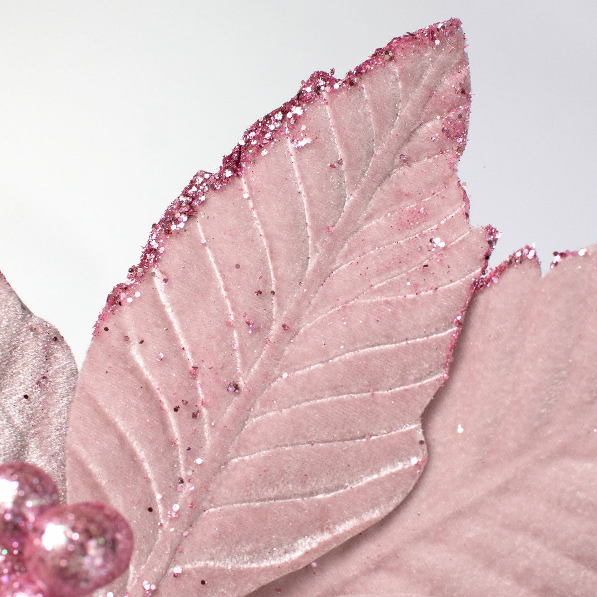 14" x 16" Velvet Poinsettia Stem: Pale Pink Lifestyle Photo