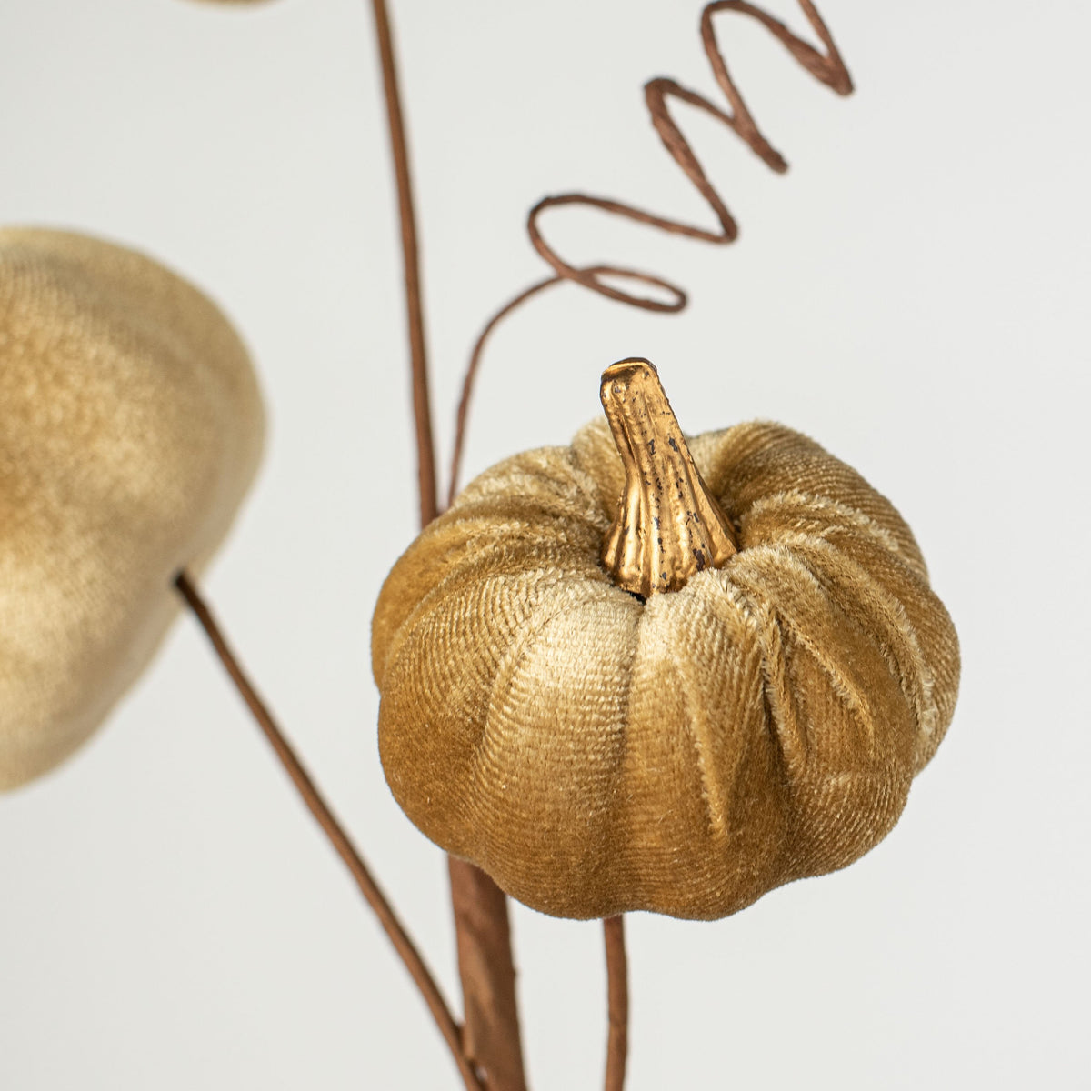 16" Velvet Pumpkin Pick: Brown Lifestyle Photo