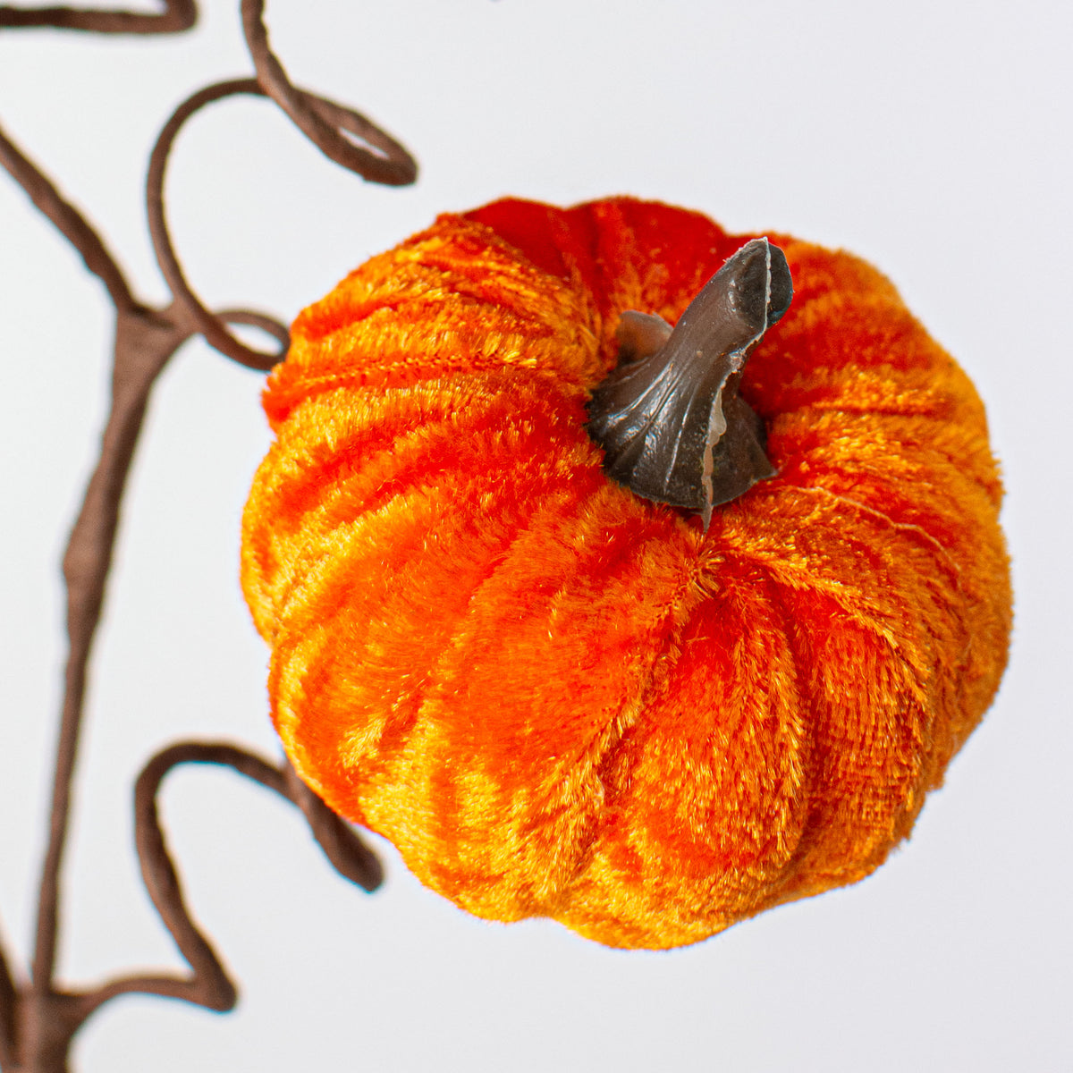 23" Velvet Pumpkin Spray: Orange Lifestyle Photo