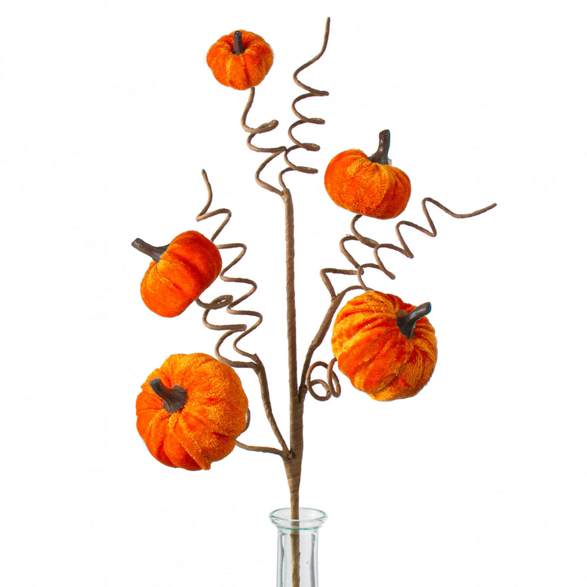 23" Velvet Pumpkin Spray: Orange Item Number: HA141420