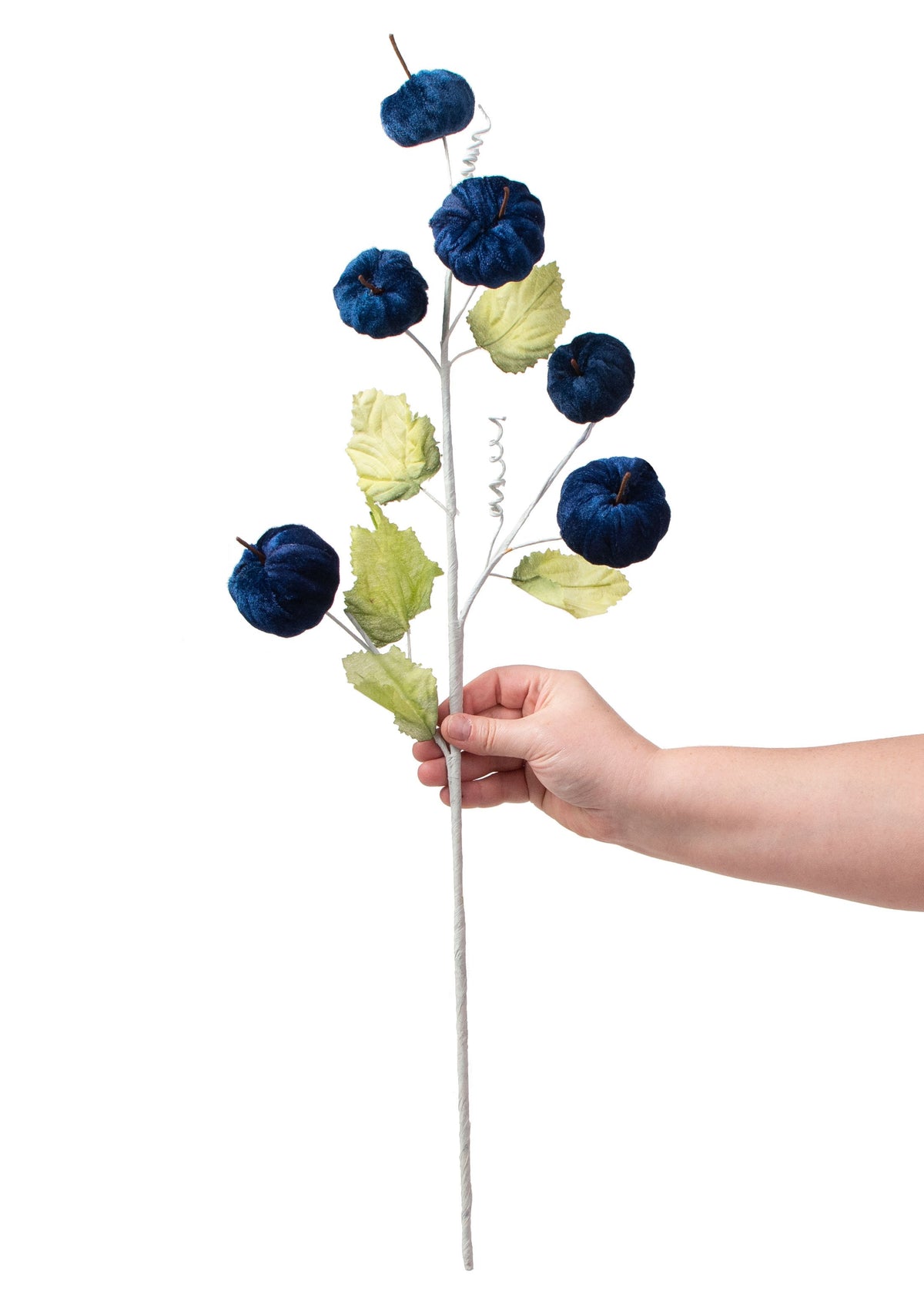 28" Velvet Pumpkins Spray: Dark Blue detail photo 3