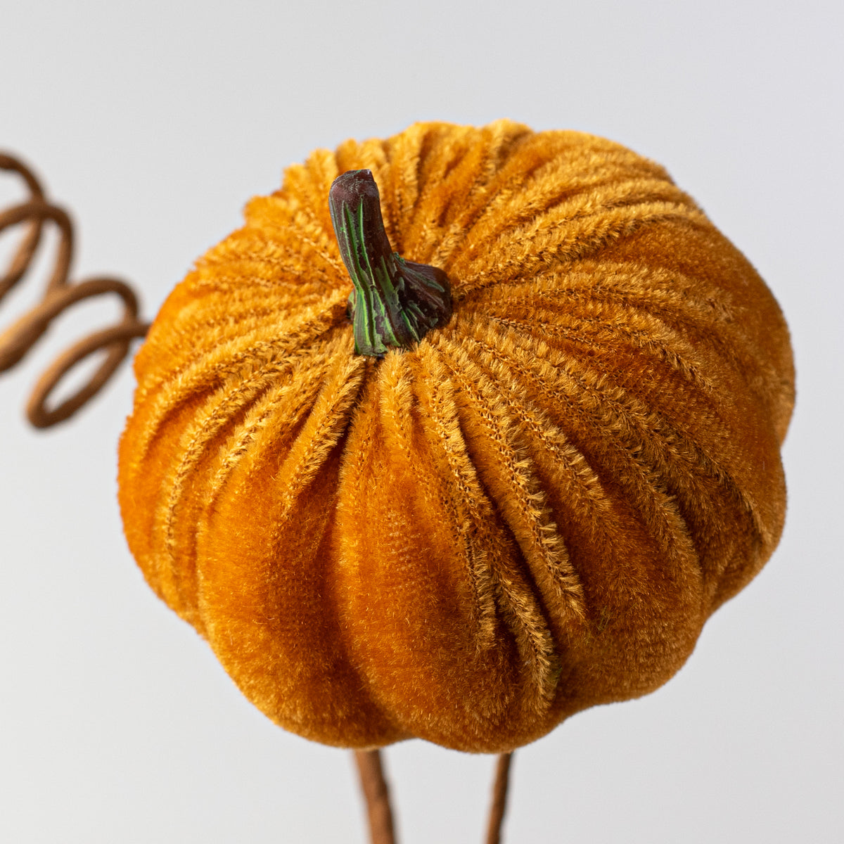 24" Velvet Pumpkins Spray: Harvest Orange Lifestyle Photo