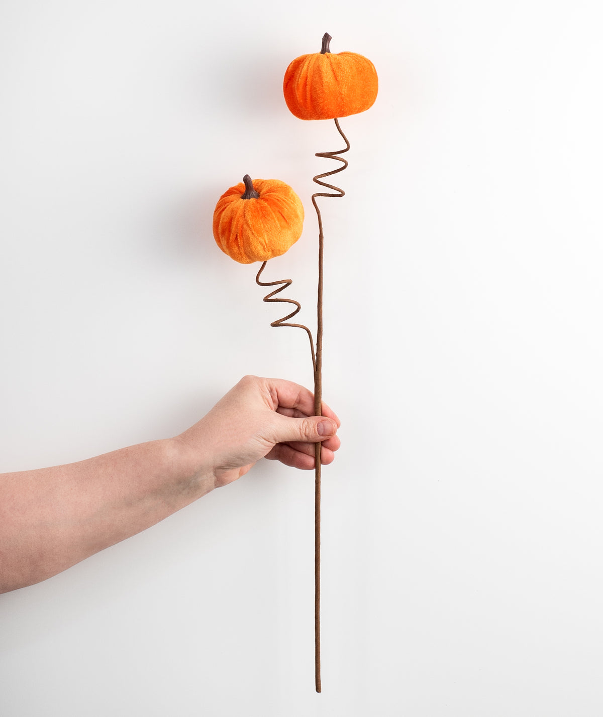 22" Velvet Pumpkins Spray: Orange detail photo 3