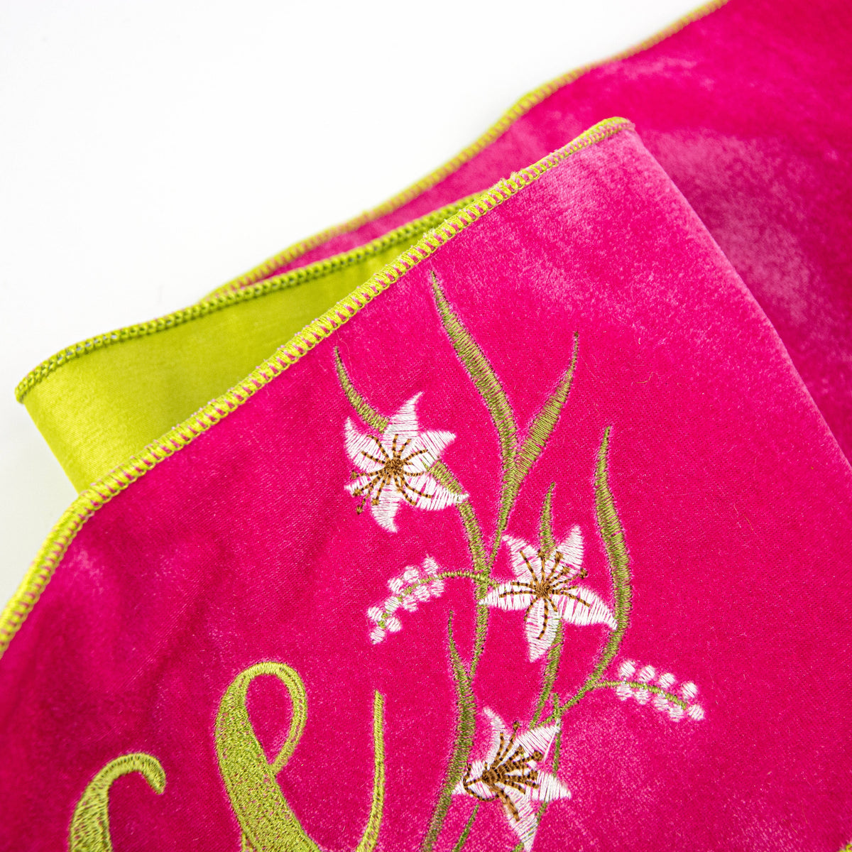 [D Stevens] 6" Velvet Rejoice Green Backing Banner: Hot Pink detail photo 3