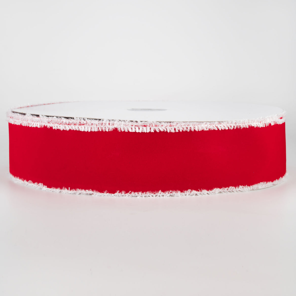 2.5" Velvet Snow Edge Ribbon: Red (50 Yards)