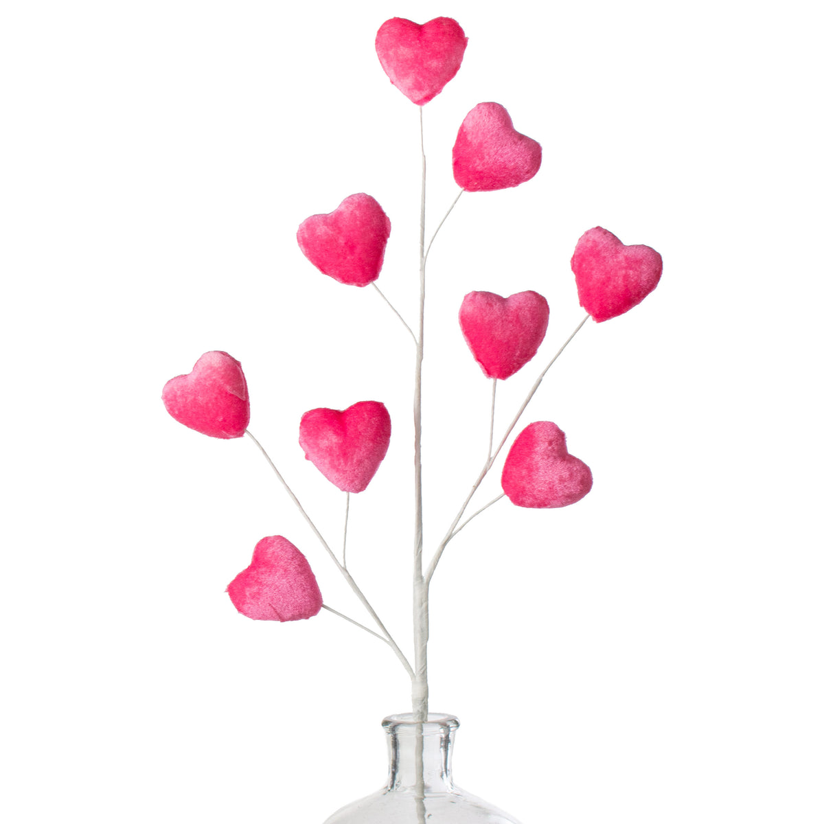 28" Velvet Valentine Heart Spray: Pink Item Number: 40030-PK
