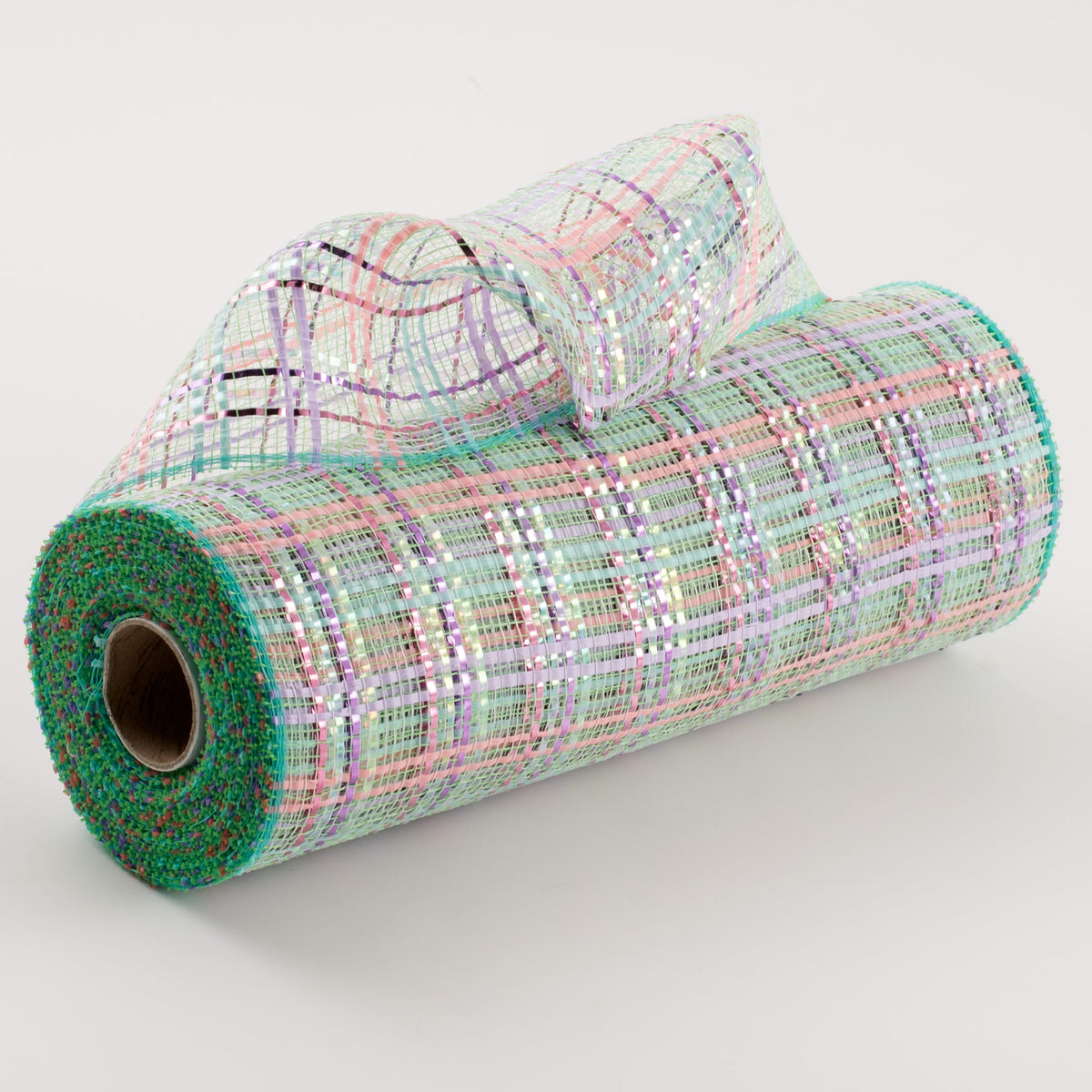 10" Vertical Foil Plaid Mesh: Lime, Pink, Blue, Lavender Item Number: RE1368XJ