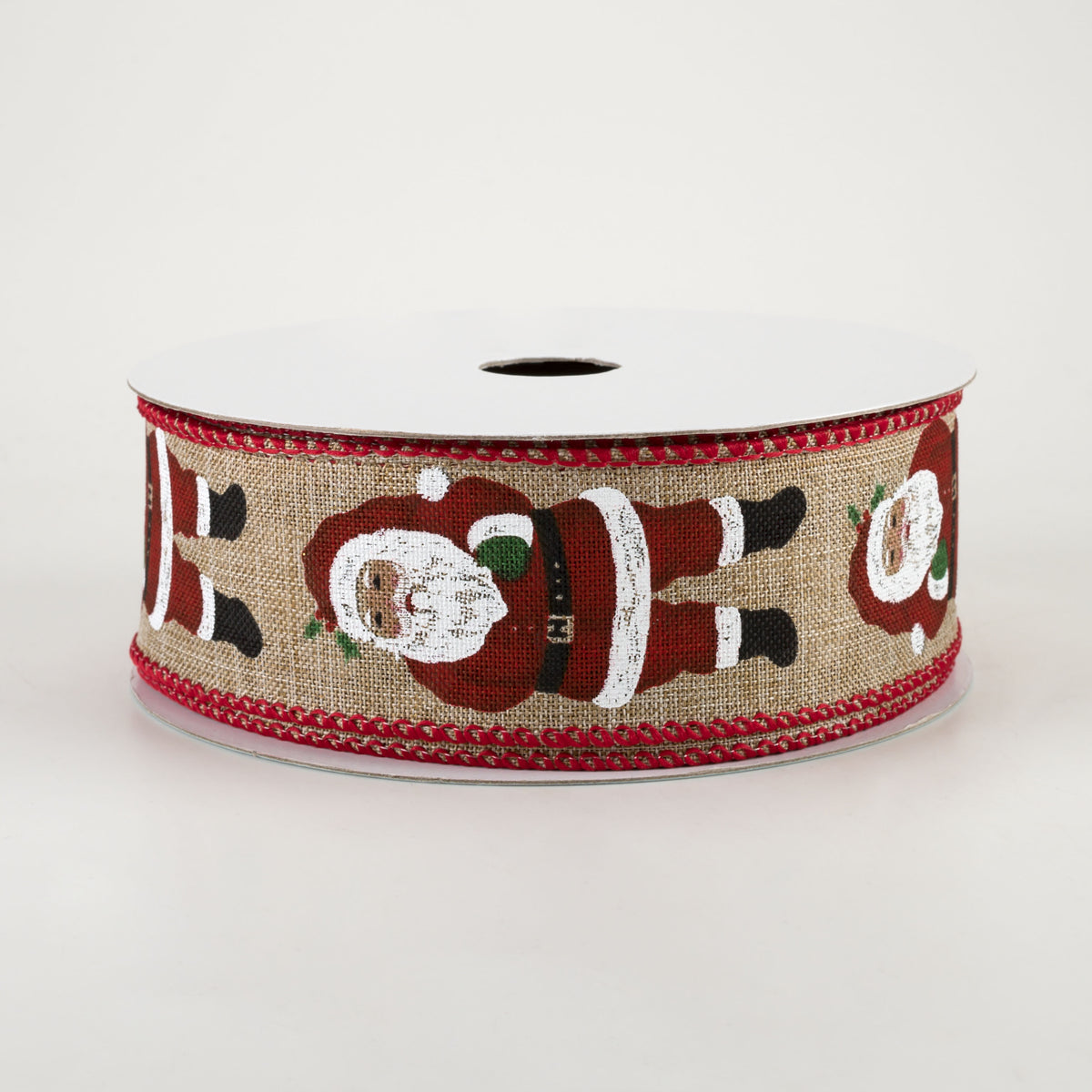 1.5" Vertical Standing Santa Ribbon: Natural (10 Yards)
