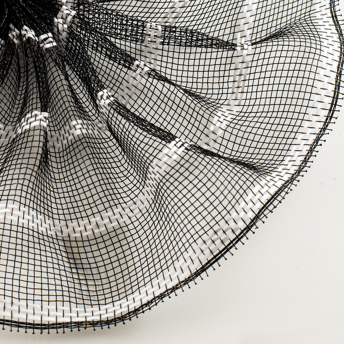 10" Vertical Wide Stripe Mesh: Black & White Lifestyle Photo