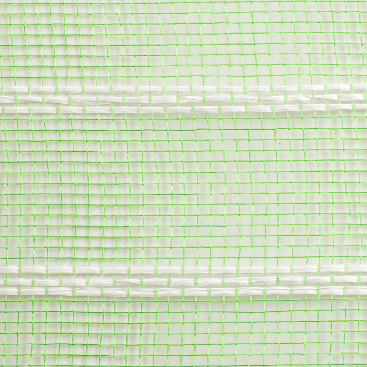 10" Vertical Wide Stripe Mesh: Lime Green & White detail photo 3