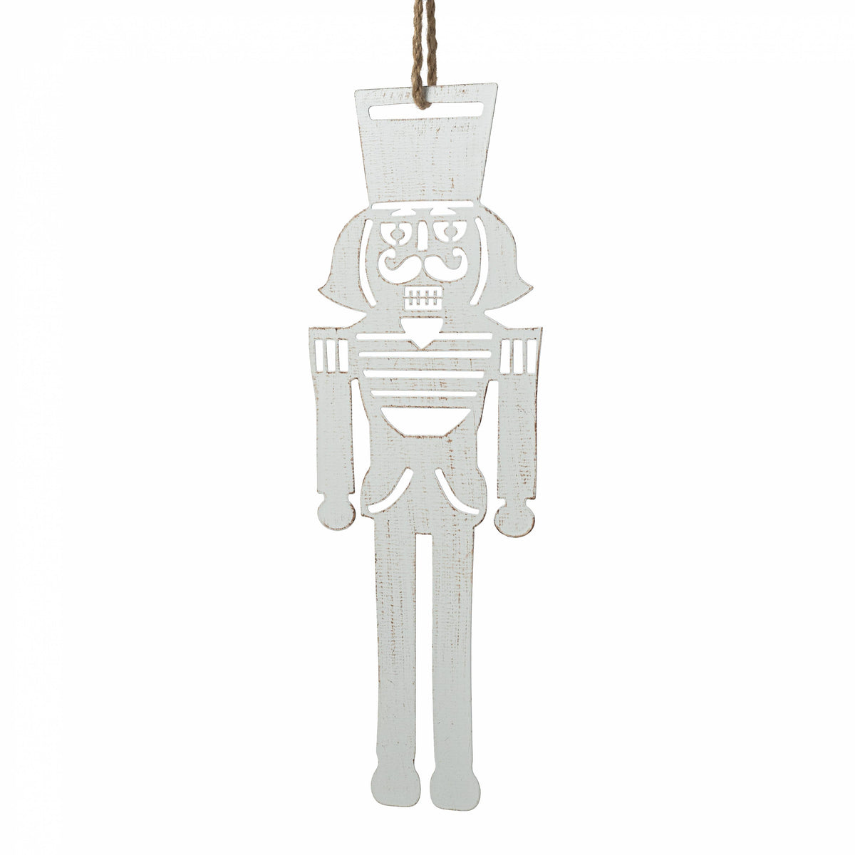 12" Vintage Metal Nutcracker Ornament: White Item Number: M32653