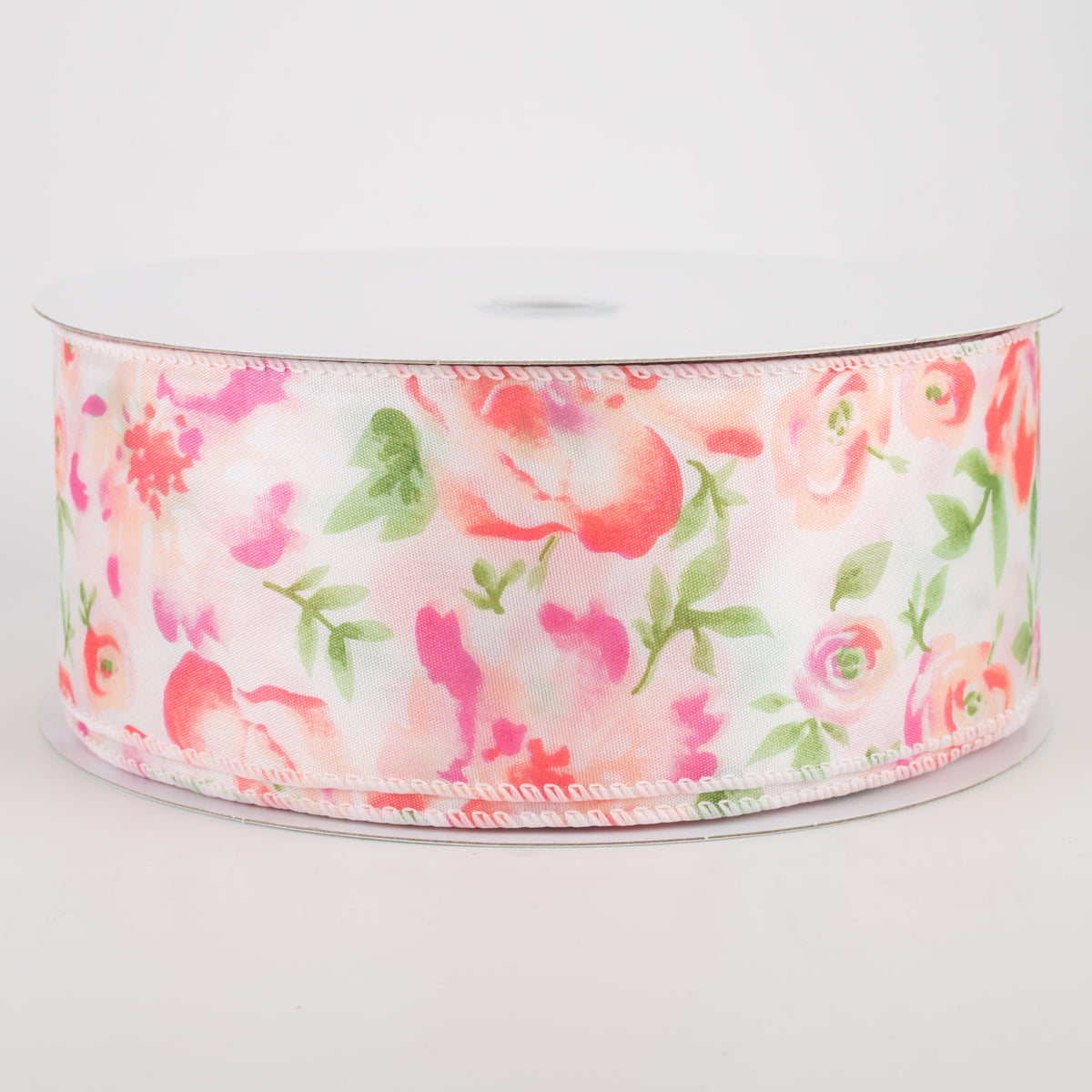 2.5" Watercolor Roses Ribbon: Blush (50 Yards)