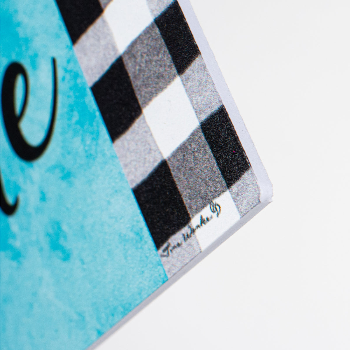 Waterproof Gingham Snowman Welcome Sign (5" x 15") detail photo 3