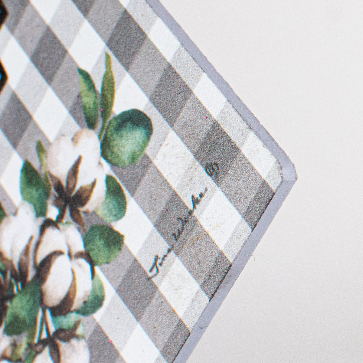 Waterproof Pumpkins & Grey Gingham Sign (5" X15") detail photo 3