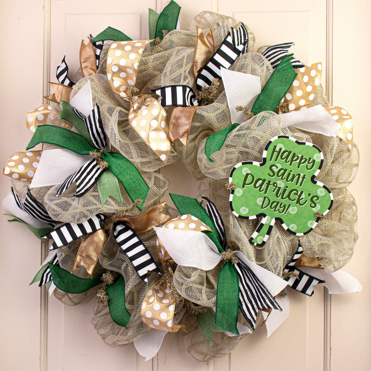 8" Waterproof Sign: Happy St. Patrick's Day Clover Lifestyle Photo