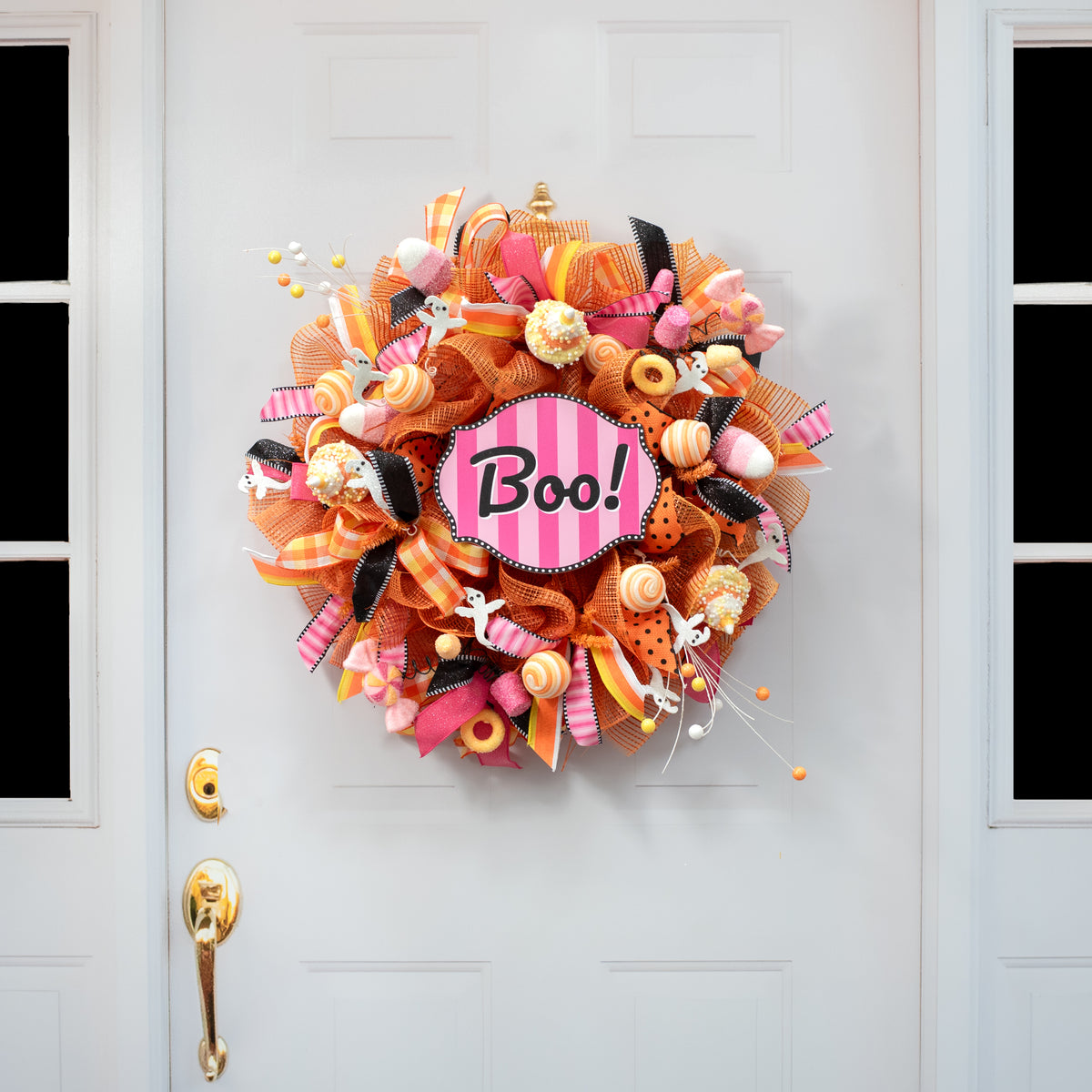 10" Waterproof Accent Sign: Scalloped Dots Pink Boo detail photo 4