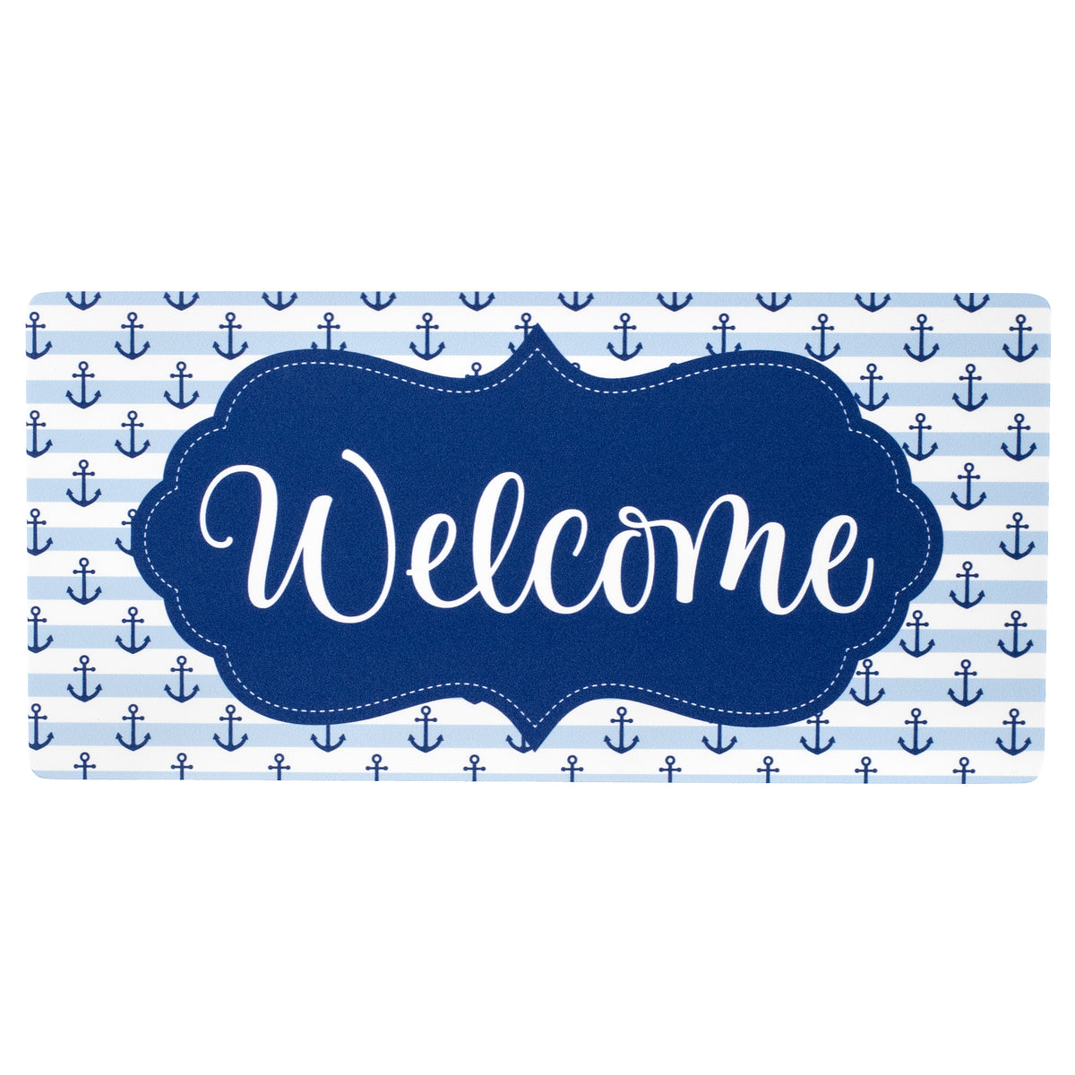 10.5" Waterproof Sign: Scalloped Welcome Nautical Anchor Item Number: CD1119NH