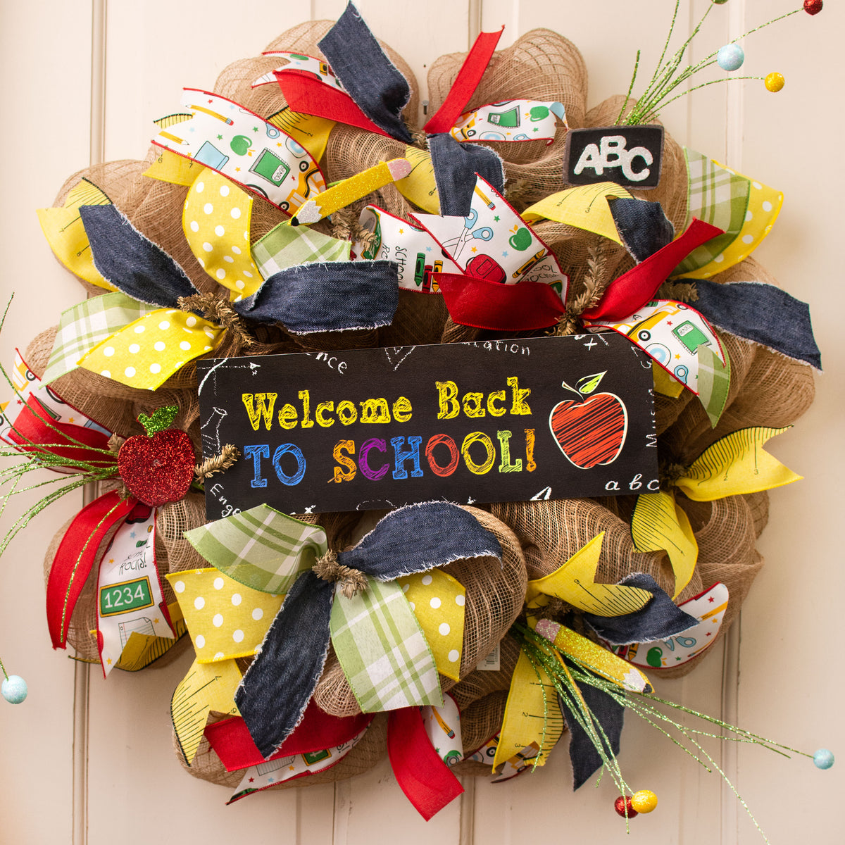 14" Waterproof Sign: Welcome Back to School Chalkboard Lifestyle Photo