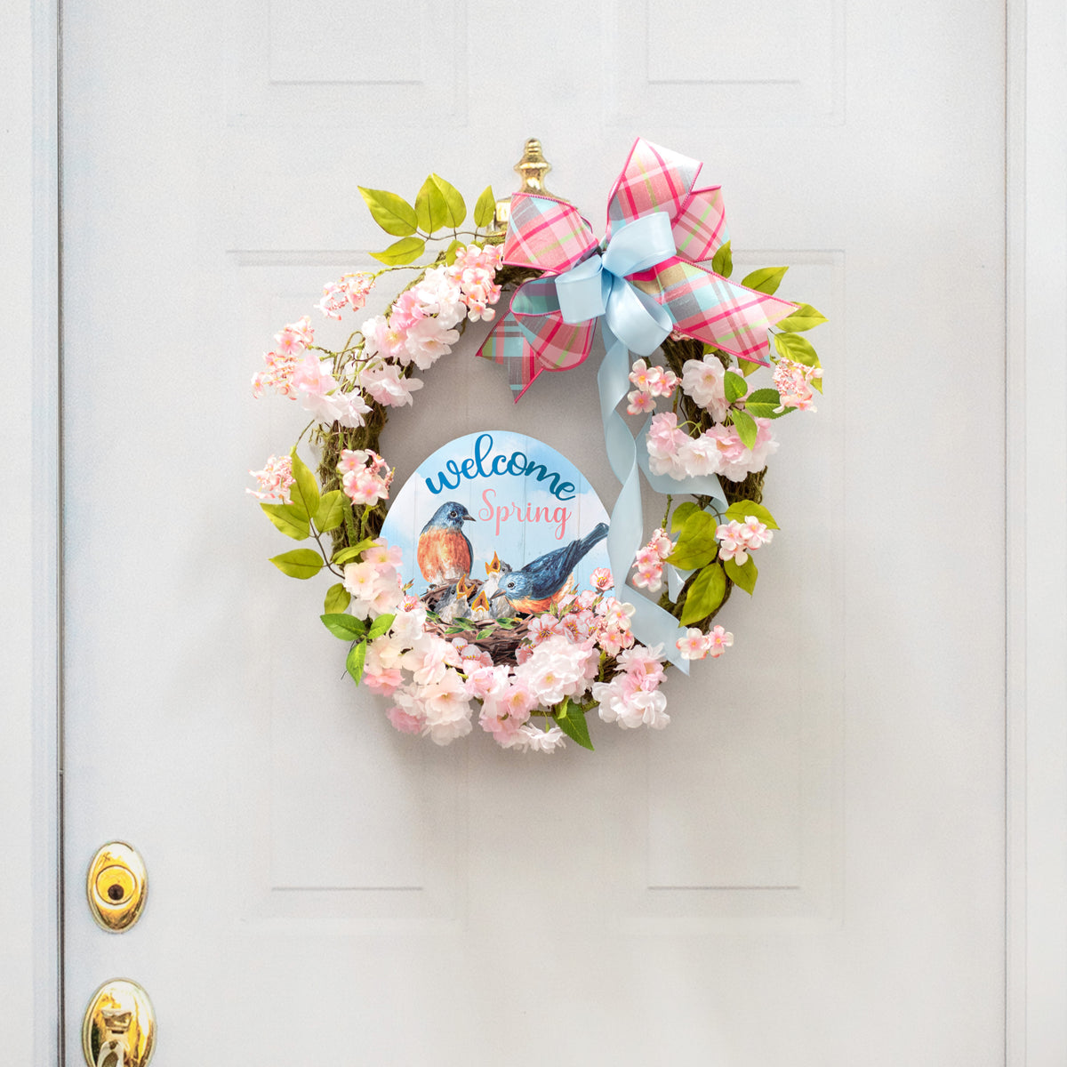 9" Waterproof Sign: Welcome Spring Bird Nest detail photo 4