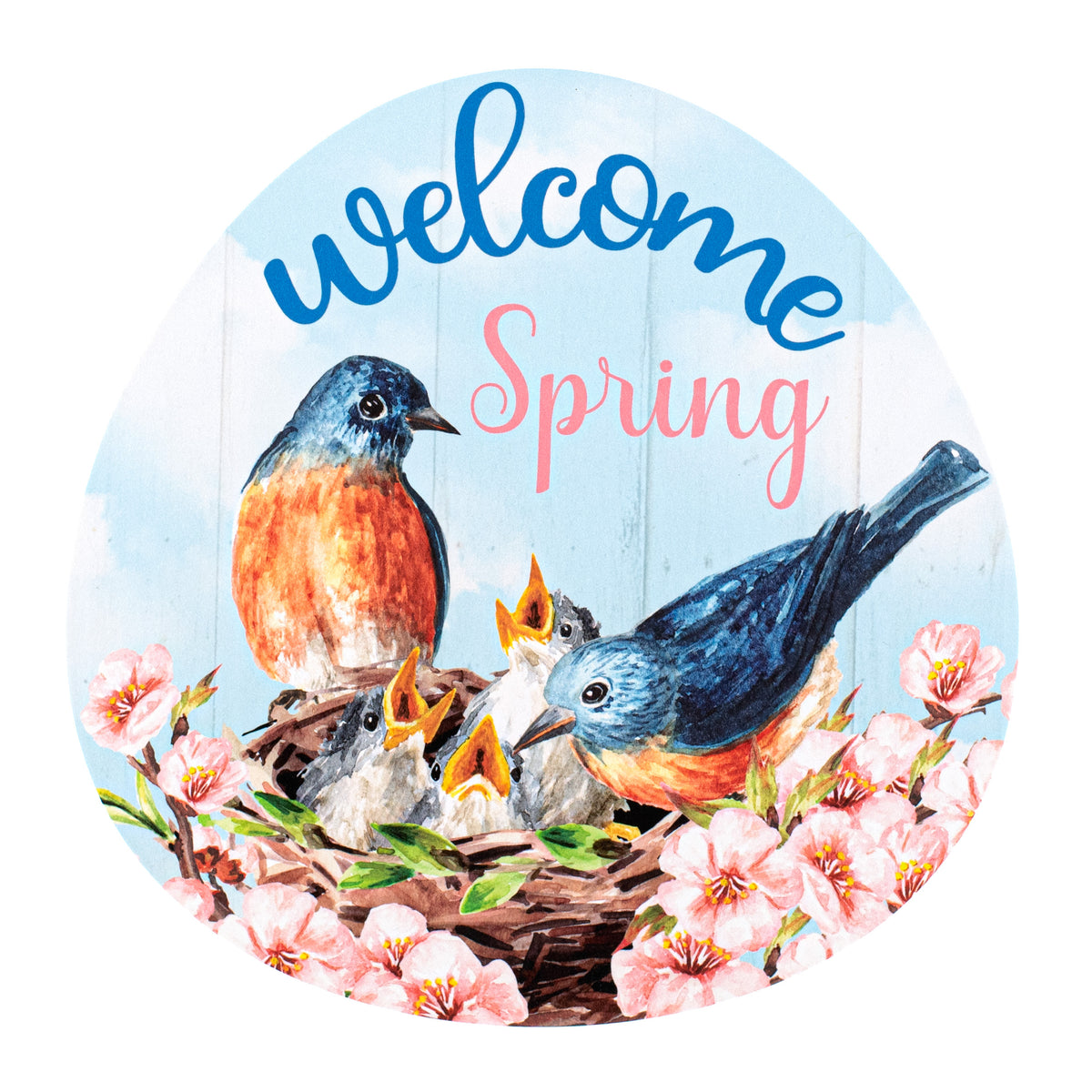 9" Waterproof Sign: Welcome Spring Bird Nest Item Number: CD1012Nh
