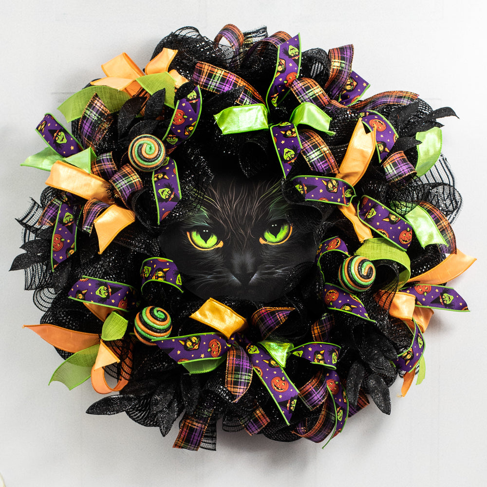 9.4" Waterproof Accent: Spooky Black Cat Lifestyle Photo