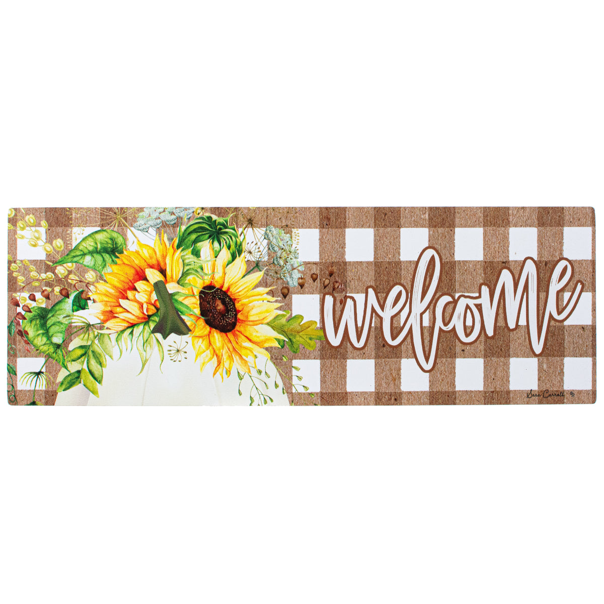 Waterproof Sunflower Pumpkin Welcome Fall Sign (5"x15") Item Number: 4388SS
