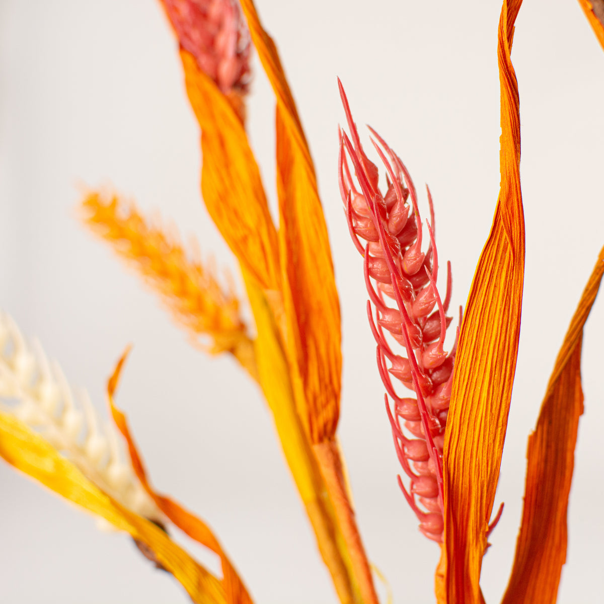 31" Wheat Cornhusk Spray: Orange, Mustard, Cream Lifestyle Photo