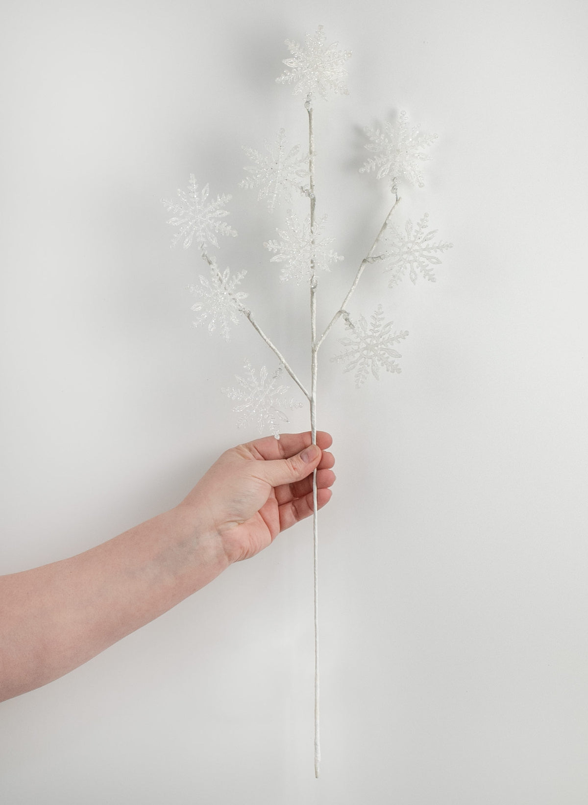 22" White Glitter Snowflake Spray detail photo 3
