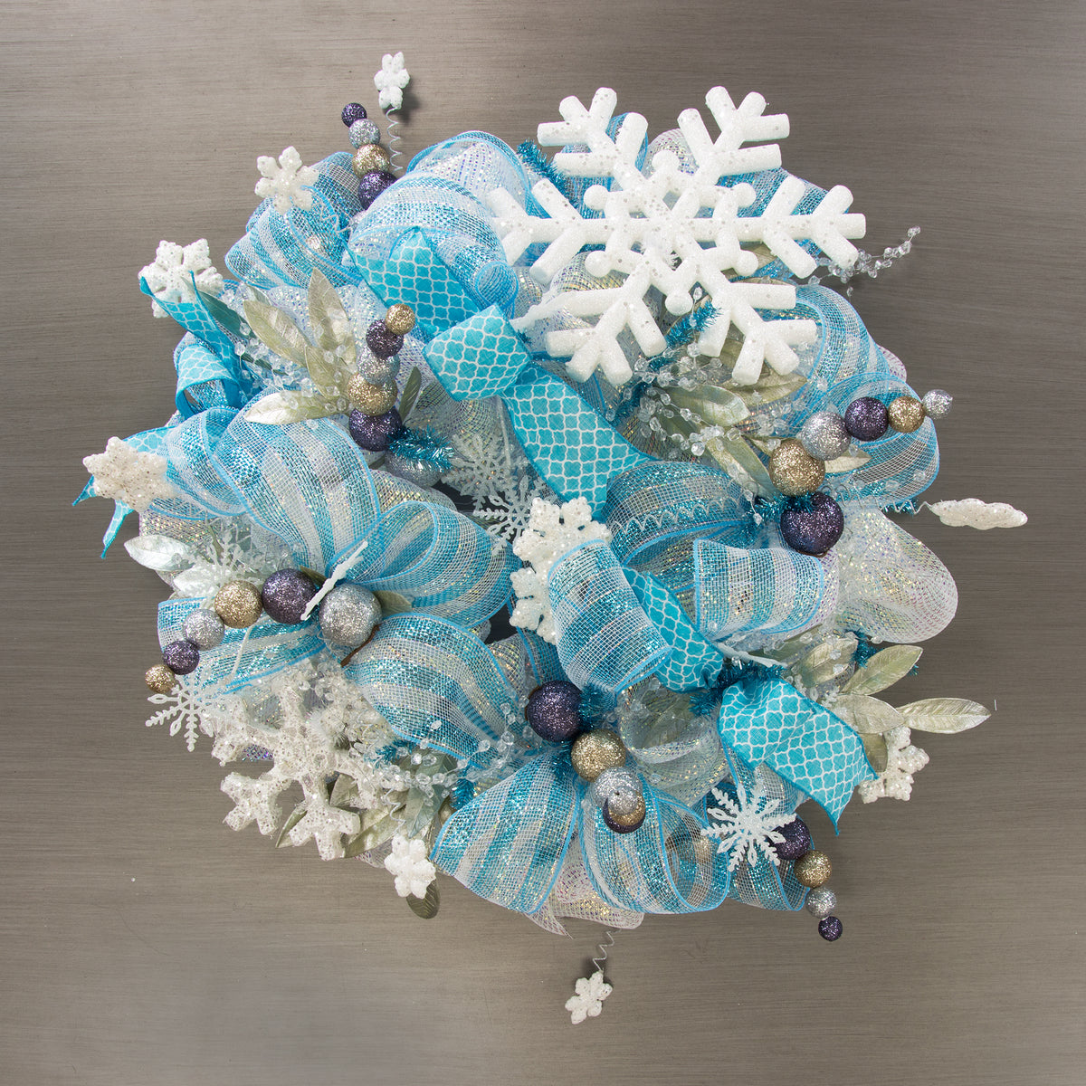 22" White Glitter Snowflake Spray detail photo 4