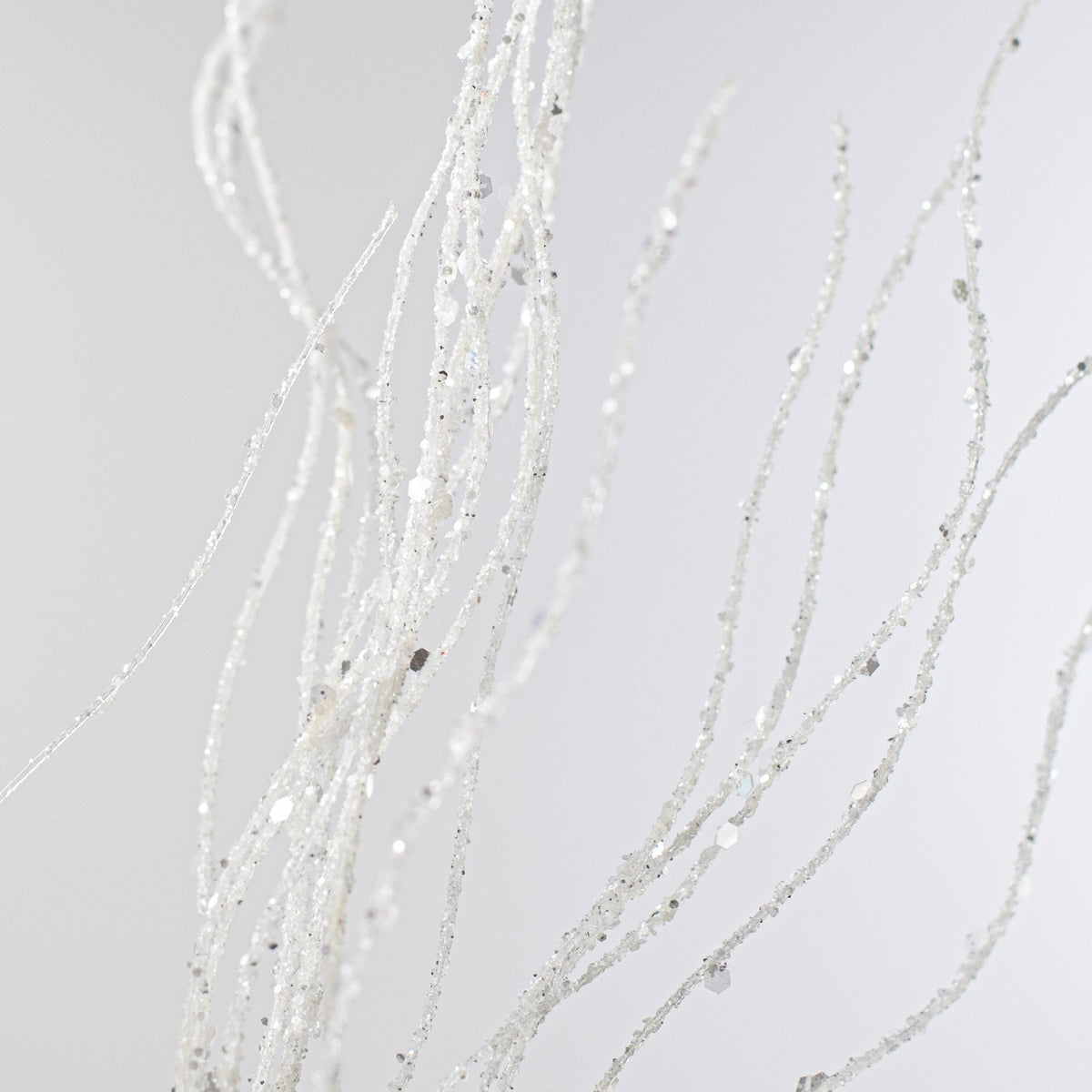 32" White Iridescent Glitter Curly Twig Spray Lifestyle Photo